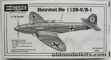 Encore 1/72 Heinkel He 112 - Luftwaffe JG132 / Spanish Air Force Gruppo 5 / Romanian Air Force, 1004 plastic model kit